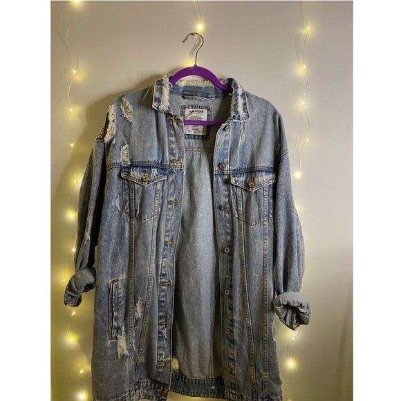 Pull and Bear long denim jacket - Picture 1 of 2